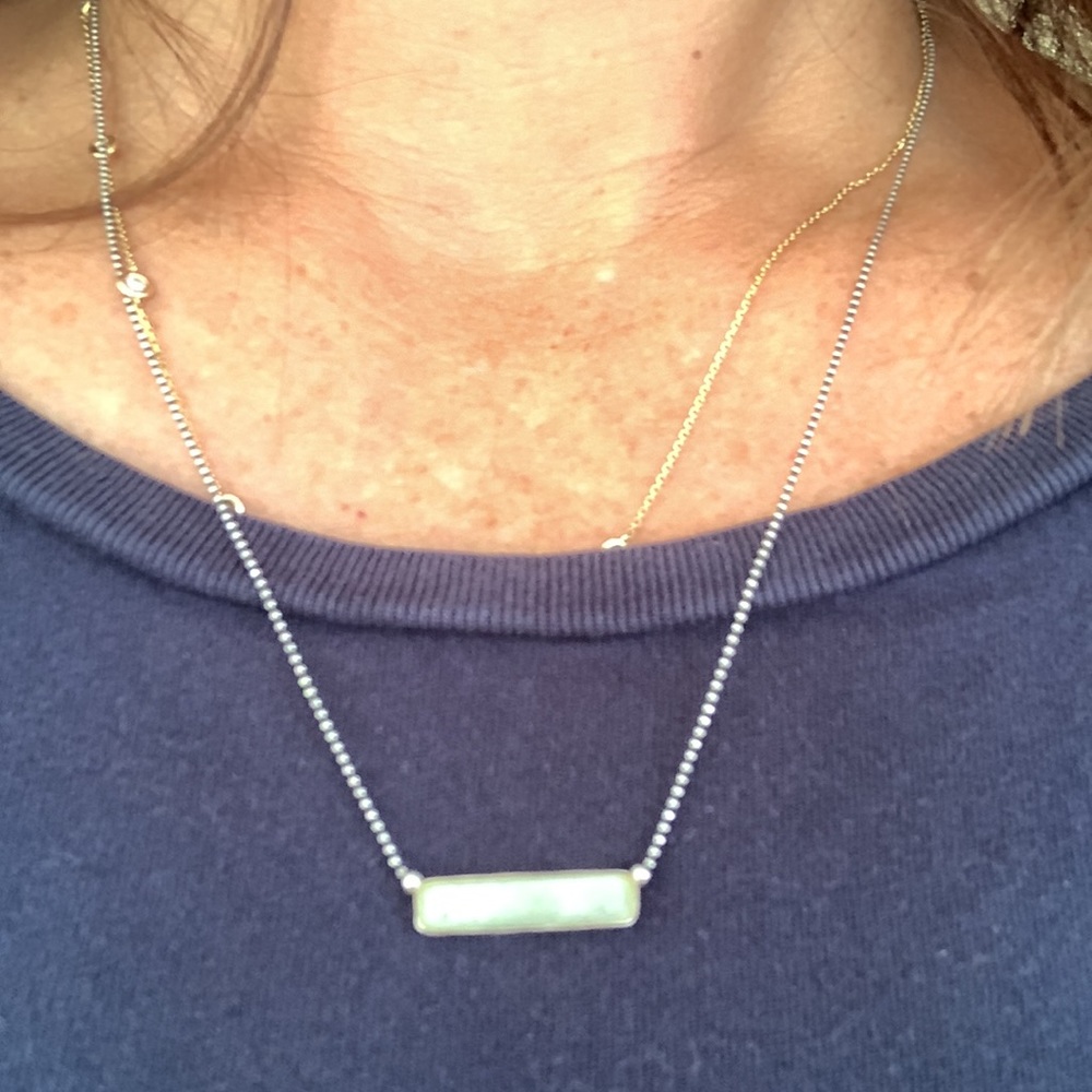 Silpada set raise the bar necklace & key lime earrings Sterling and quartzite